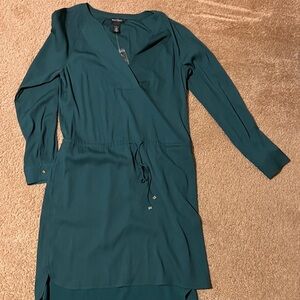 White House Black Market Teal Long Sleeve Dress